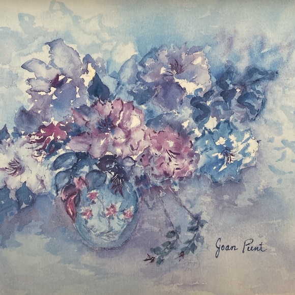 Floral Watercolor Art in Wooden Serving Tray made in Vancouver - Picture 3 of 16